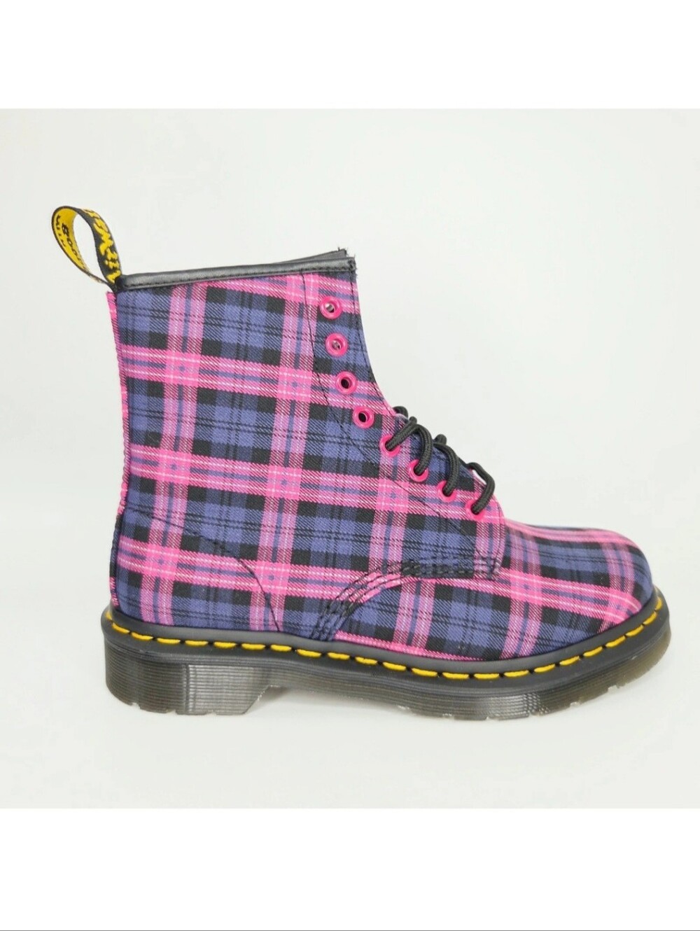Dr. Martens 1460 Woven Tartan Plaid Lace Up Combat Boots